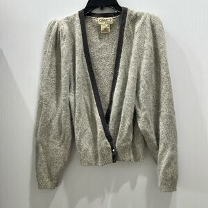 Reference Point Angora Silk Lambswool rabbit Sweater Grey 80’s vintage cardigan